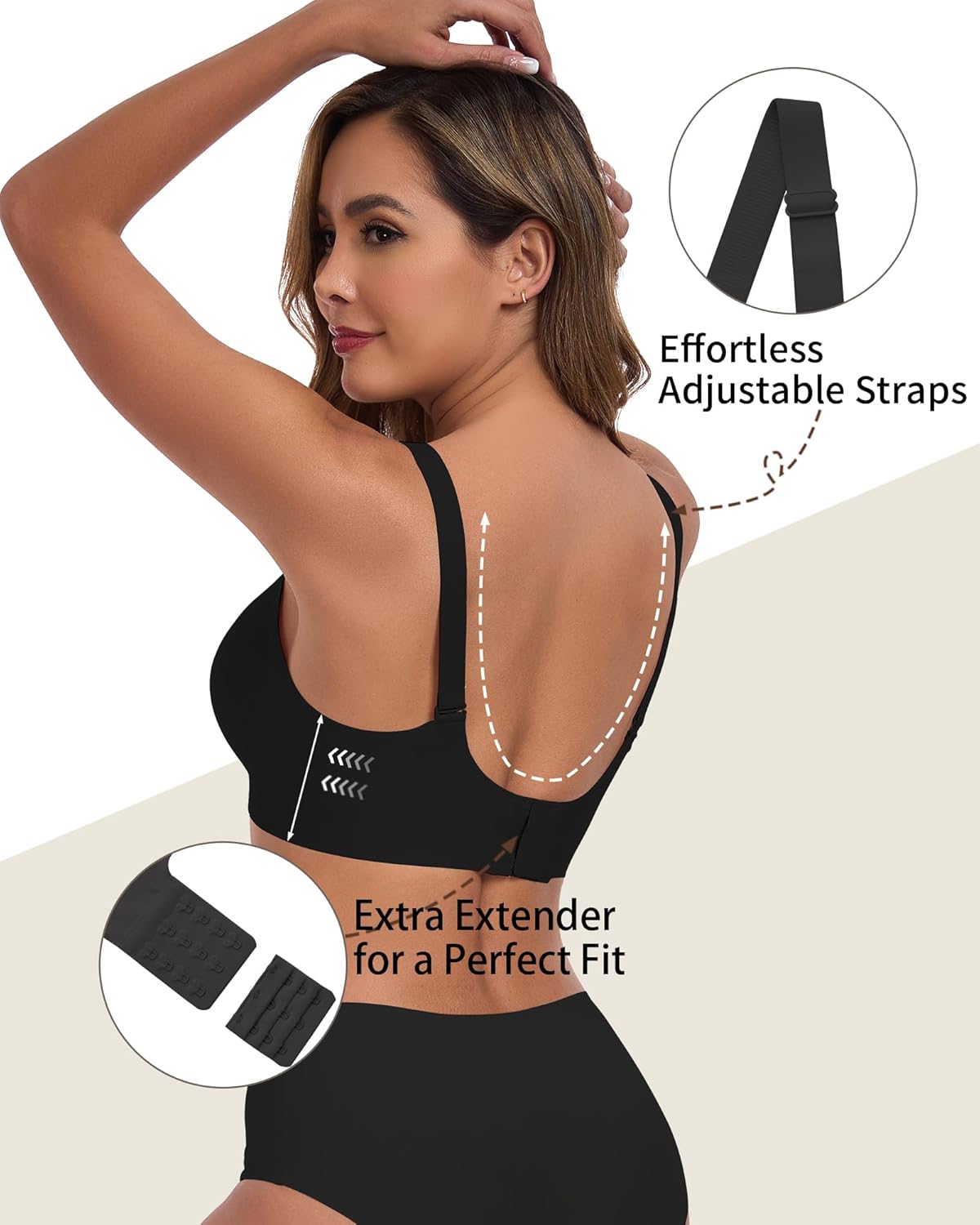 Vinfact Hands Free Pumping Bra Seamless Nursing Pump Bras Comfort Maternity Pumping Bras with Padding, Wireless Black - Image 3