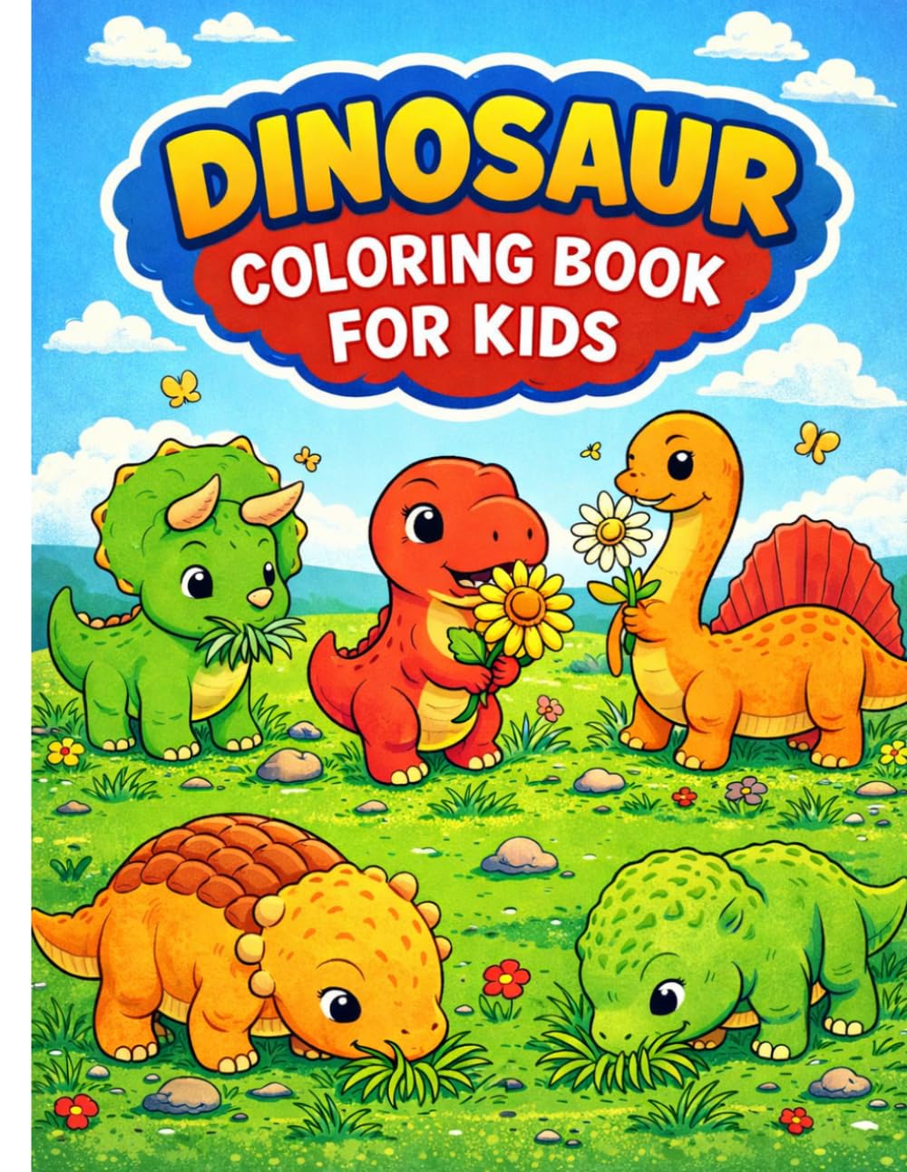Dinosaur Coloring Book for Kids: Fun and Easy Coloring Pages