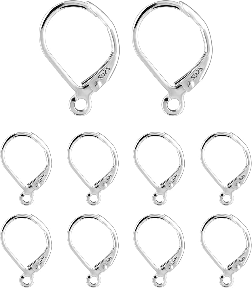 Large Sterling Silver Earring Hooks 925 Sterling Silver Earring Making Supplies Ear Hooks Rings Butter