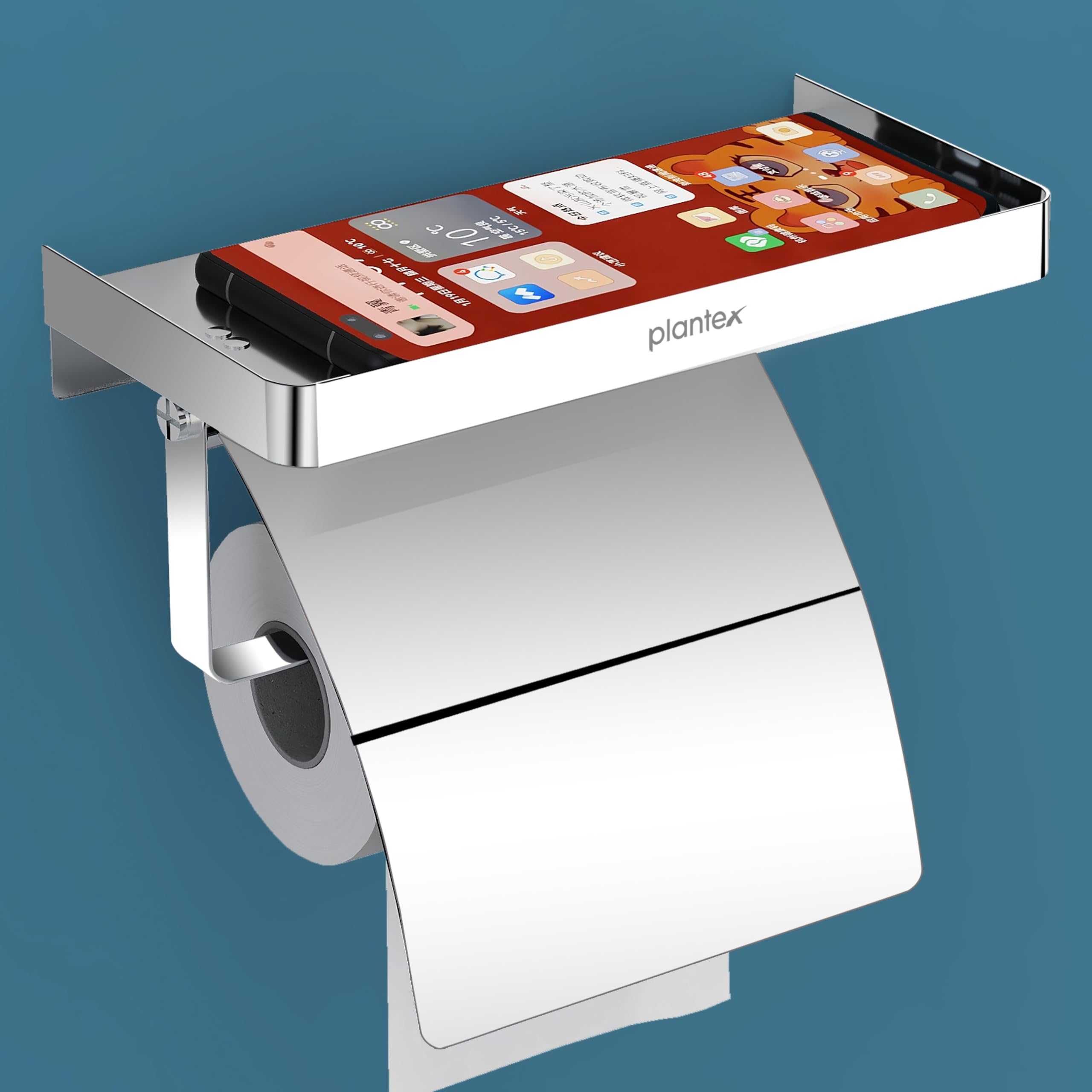 Plantex 304 Stainless Steel Tissue Paper Roll Holder with Mobile Stand/Stylish and Durable Bathroom Toilet Paper Holder/Tissue Paper Holder for Washroom/Bathroom Accessories (Chrome) (B0CVGQV5G3) Amazon Price History, Amazon Price Tracker