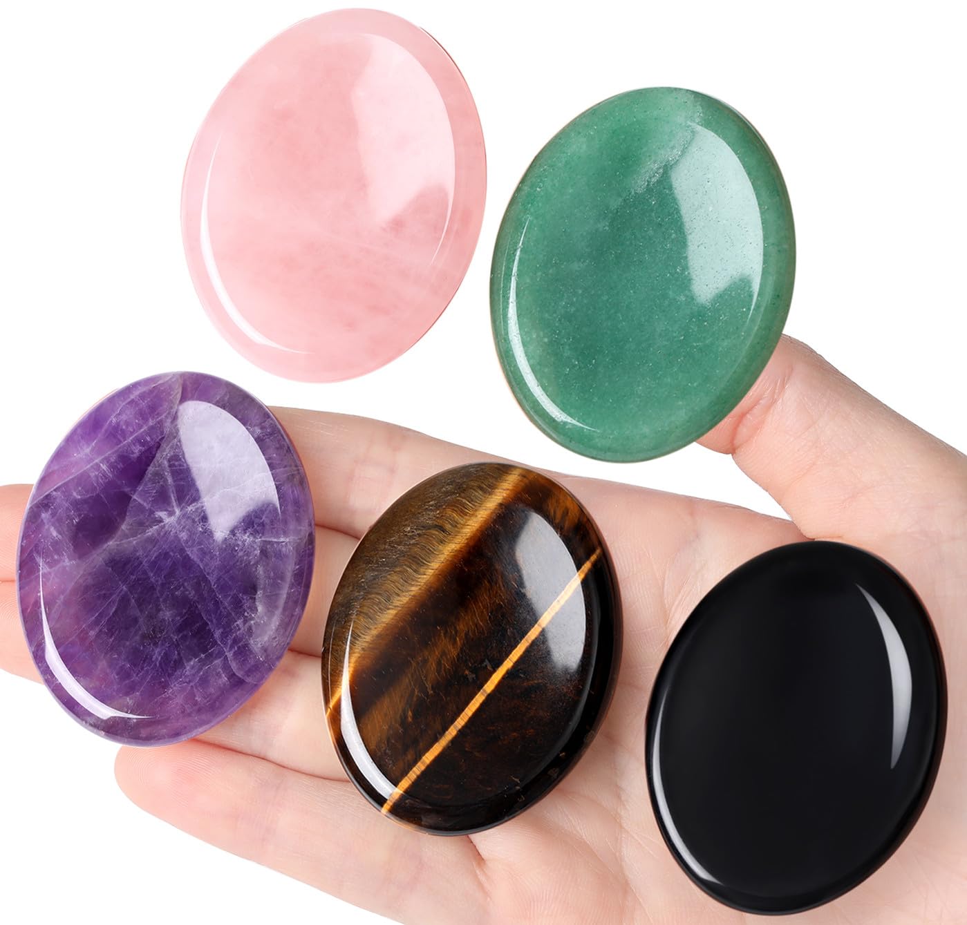 QINJIEJIE 5Pcs Worry Stone Set