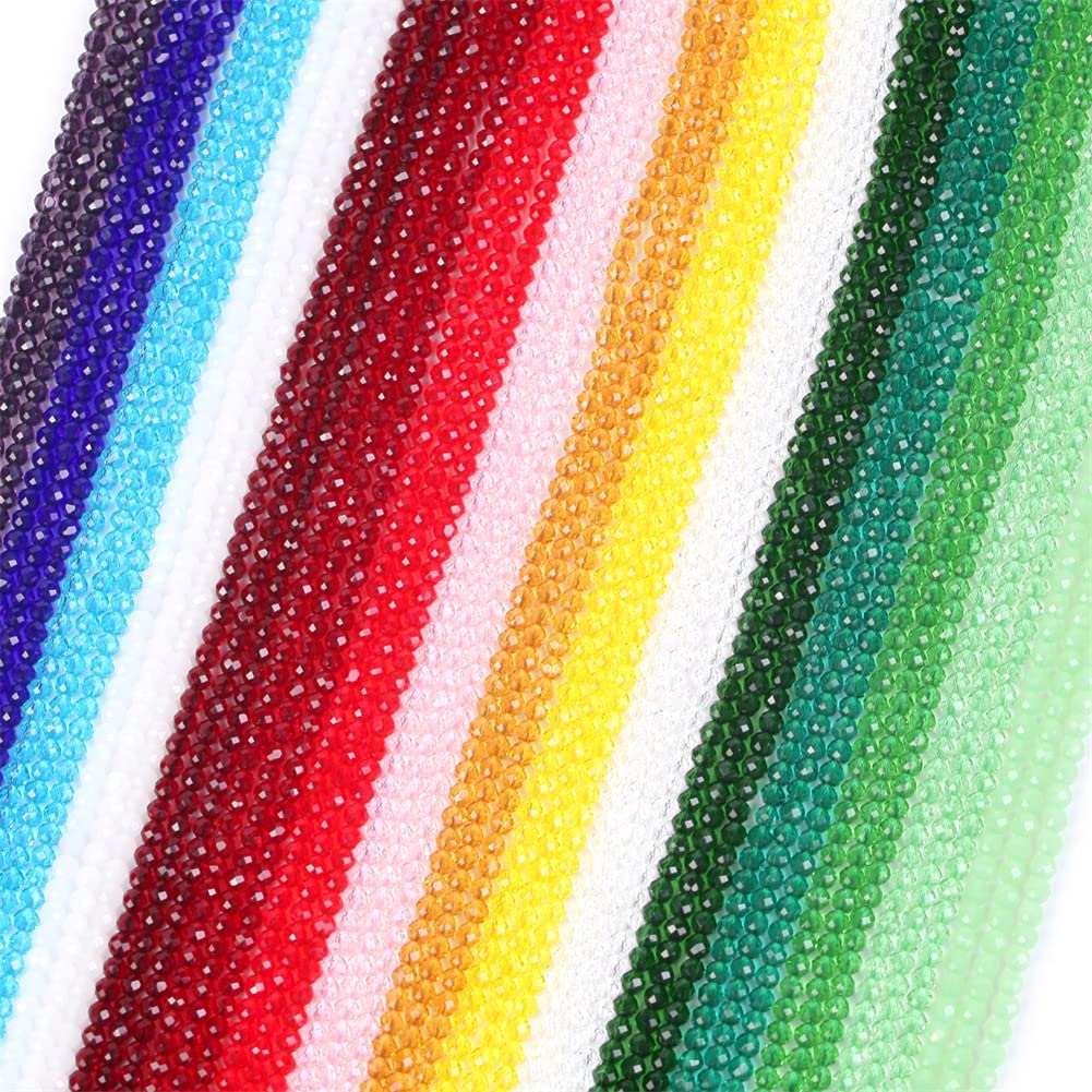 Perline Swarovski PH PandaHall 10 Fili Perline Di Vetro Sfaccettate Perline Cristallo Sfaccettate, 1230~1270pz AB Cristalli Per Collane Uncinetto - Foto 7