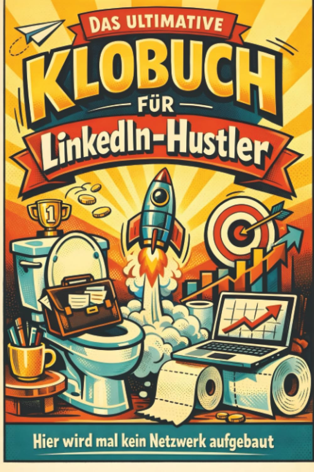 Das ultimative Klobuch für LinkedIn-Hustler: Hier wird mal kein Netzwerk aufgebaut. Lustiges Geschenk mit Lifehacks, Fun Facts und Geschichten