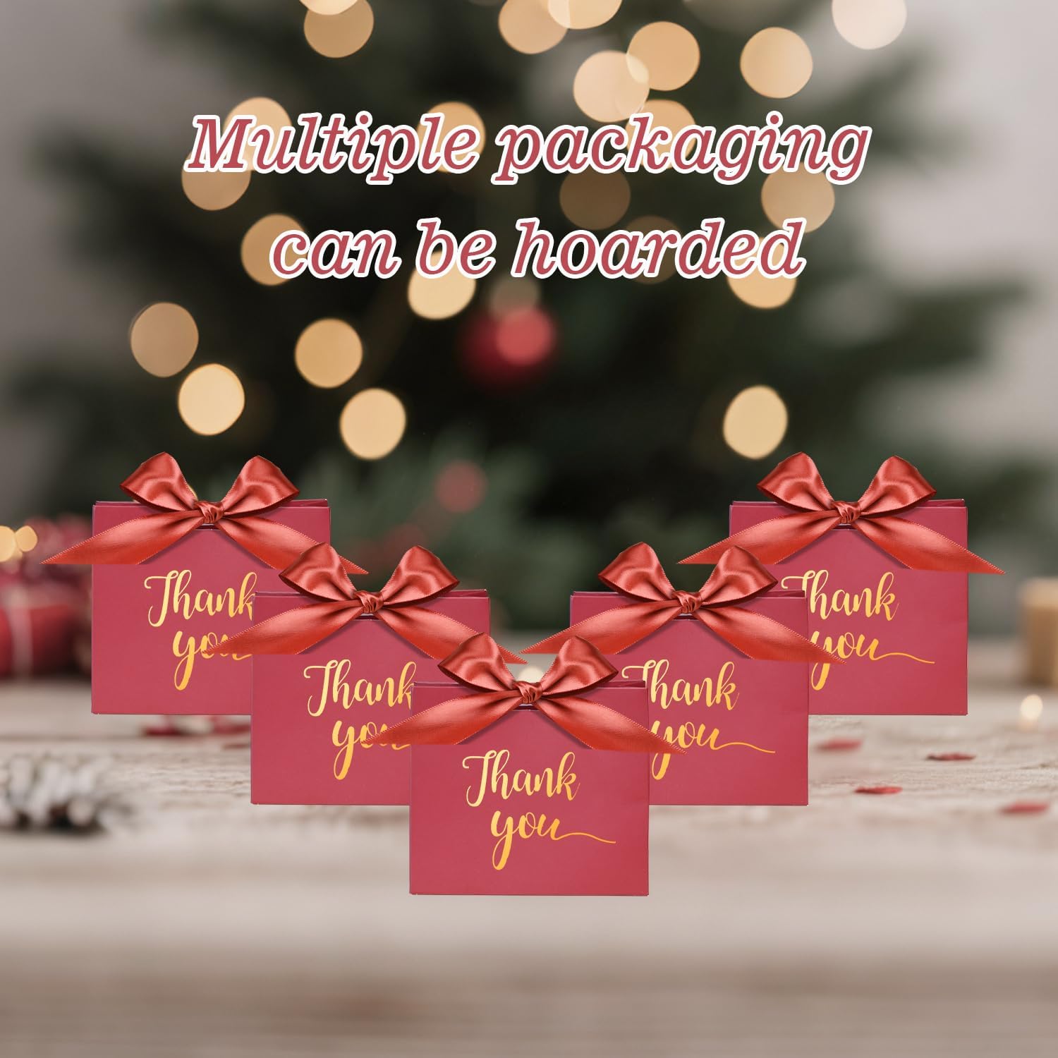 60Pack Small Thank You Gift Bags, 4.5x1.8x3.9 Inches Red Mini Paper Gift Bags Bulk with Ribbon For Wedding Candy favor Birthday Party Favor Baby Shower Anniversary