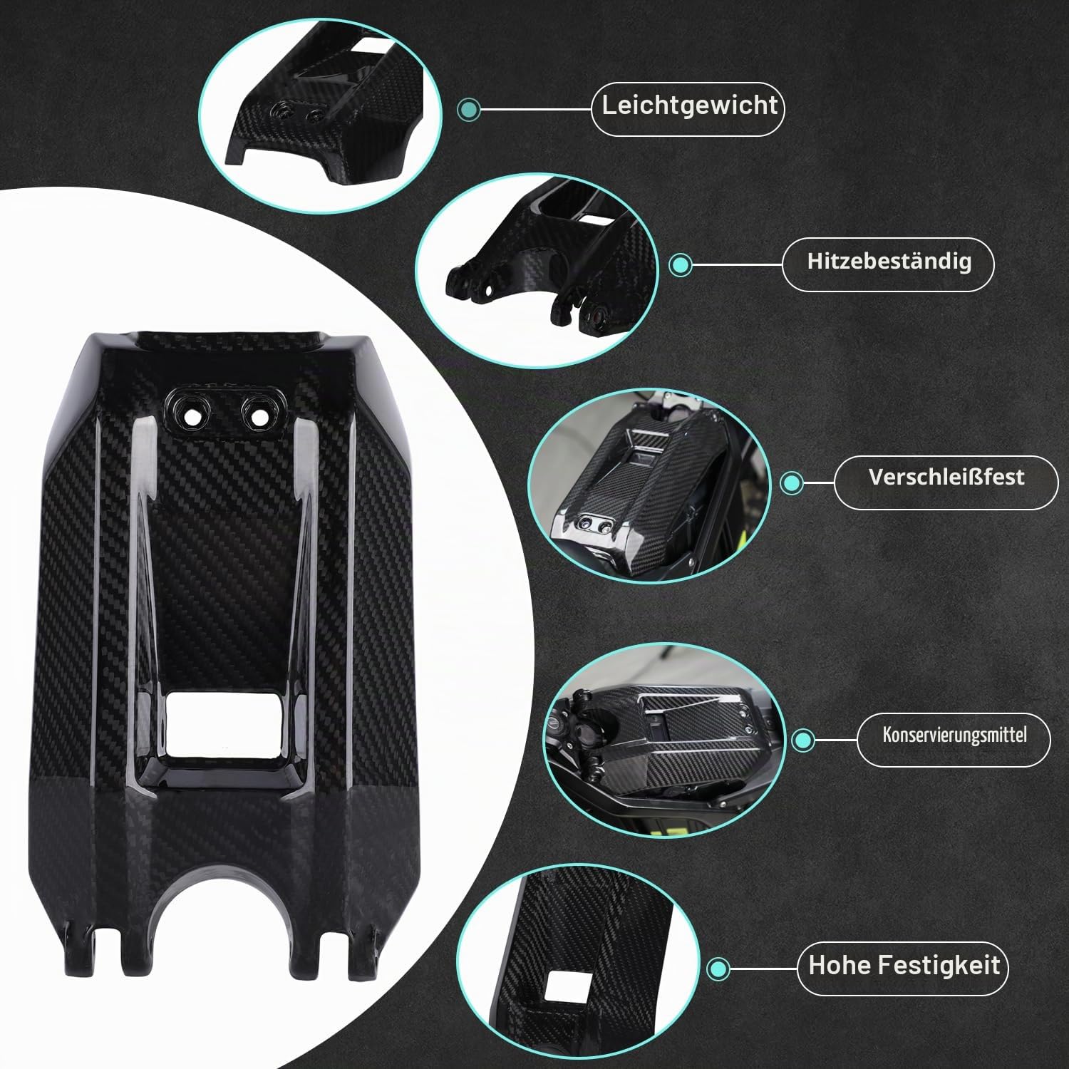 Dirt Bike Batterieabdeckung Echte Kohlefaser,Motorrad Batterieabdeckung | Verkleidung Batterieschutz für Sur Ron Surron X/S/L1E Elektrisches Dirt Bike