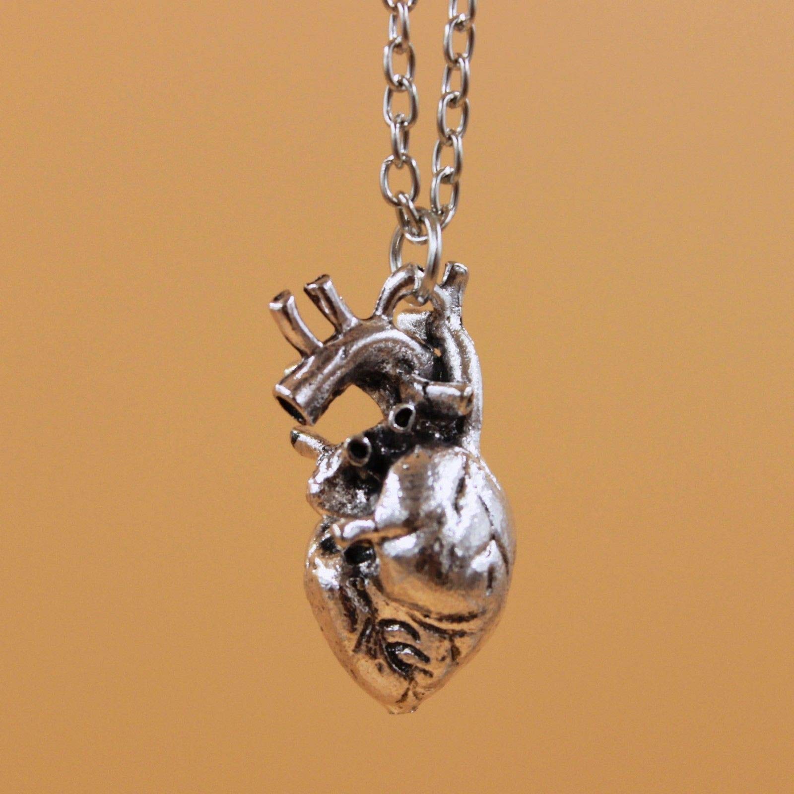 UltraSunday 2018 Halloween 3D Human Anatomy Heart Zombie Organ Golden Necklace
