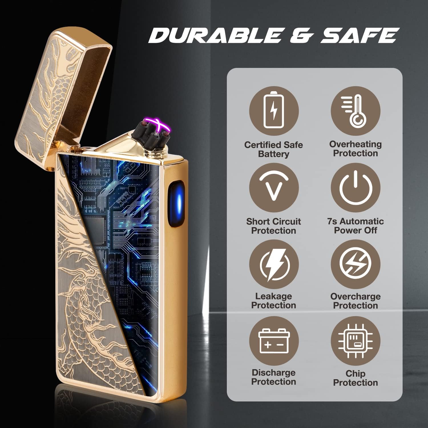 Buy LcFun Dual Arc Plasma Lighter USB Rechargeable Electronic Lighters