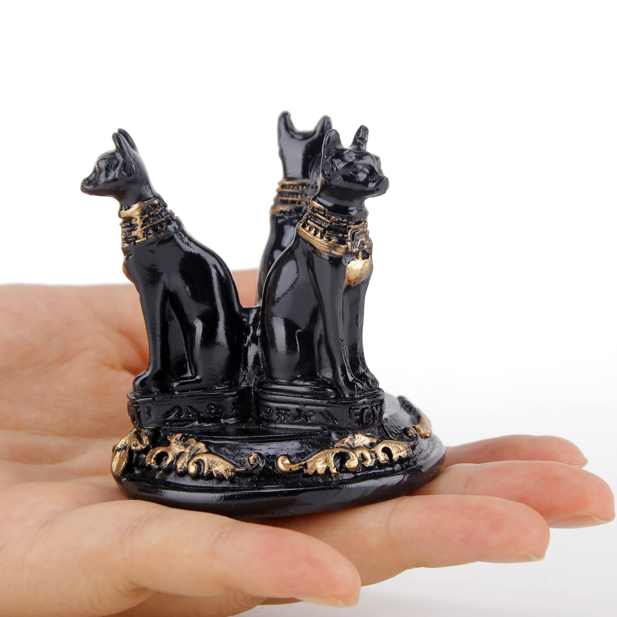BASTET CHATTE NOIRE SCULPTURE STATUE LOT DE 2 - Maison