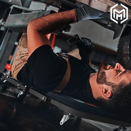 Miniatura 31 de M-AUTO Z Creeper plegable 2 en 1 - Enredadera y asiento plegable para automóvil, silla de garaje ajustable de 36 pulgadas para acostarse o sentarse