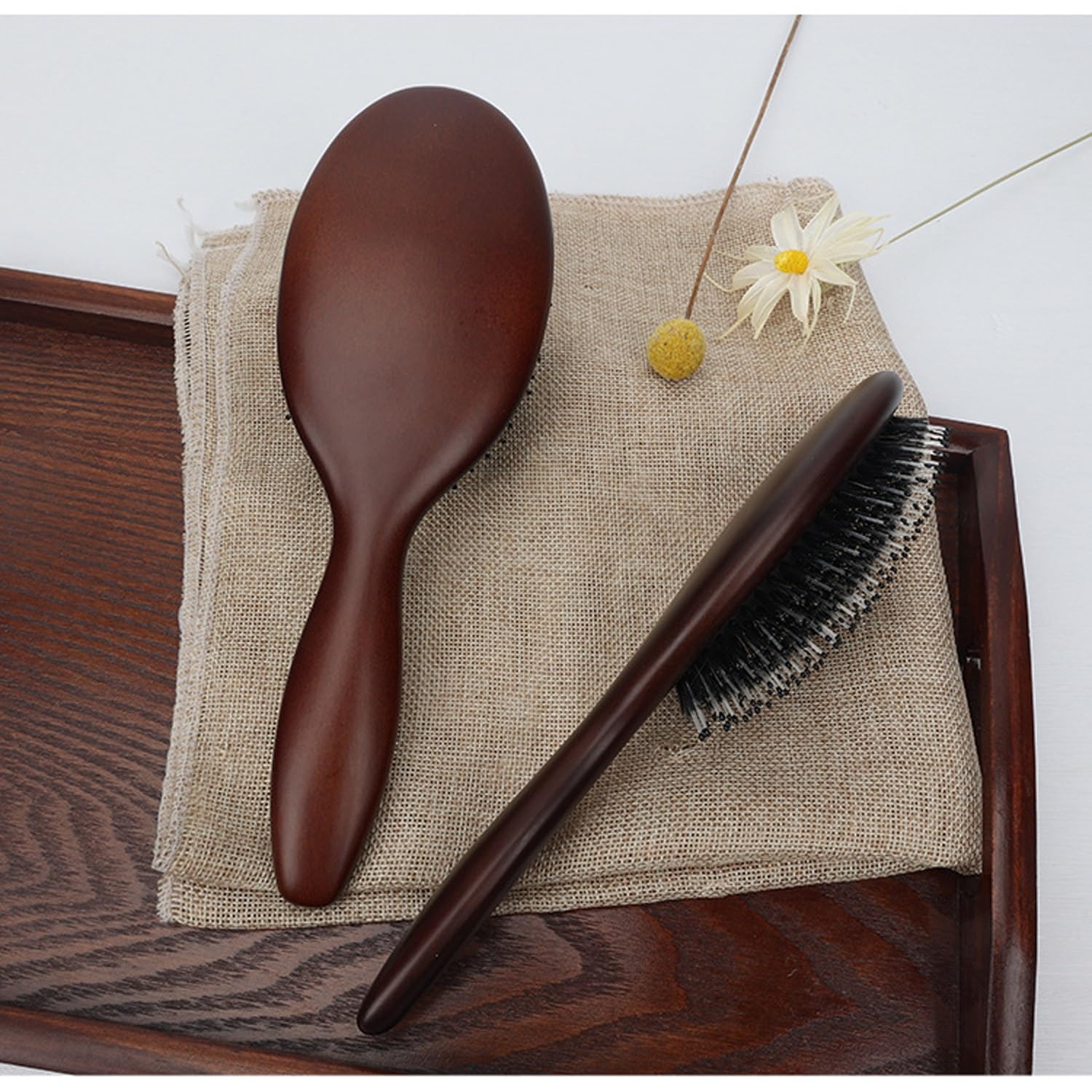 Cepillo para el Cabello, Peine masajeador con cerdas de jabalí, Ideal para Cabello húmedo o seco, Cepillo para el Cabello Que no se enreda (un Color L)