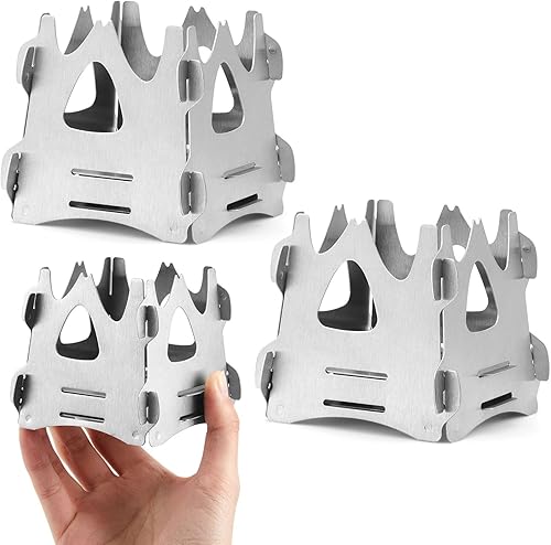 Blulu Estufa plegable portátil para cocinar al aire libre, ligera, fácil de montar, estufa para camping, mochilero, caza, senderismo, picnic, 2.9 x