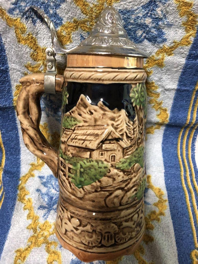 Amazon | 加藤工芸 日本製 オルゴール 陶器 蓋付き ビアジョッキ 置物