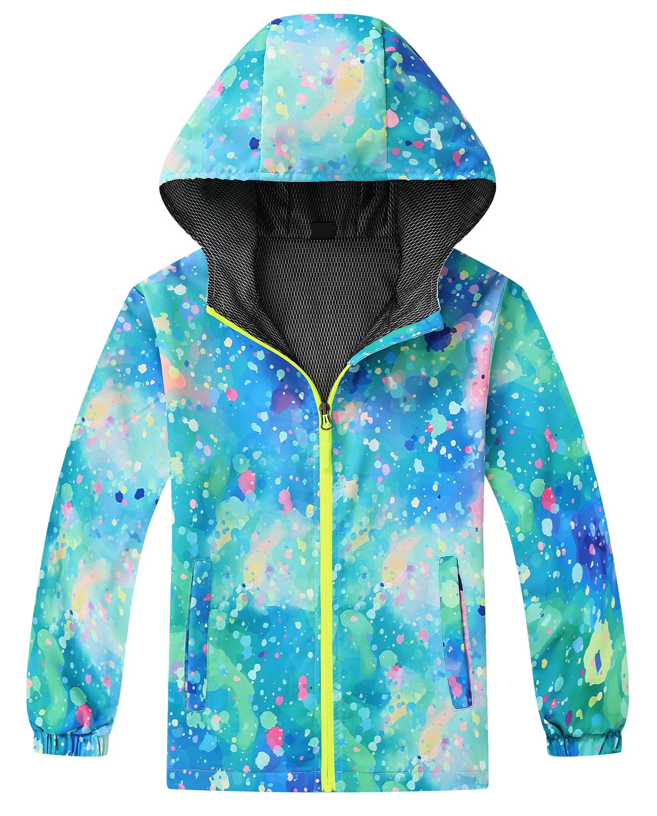 Happy Cherry Boys Girls Waterproof Jacket with Mesh Lining - Children's Windbreaker Raincoat Lightweight, Breathable