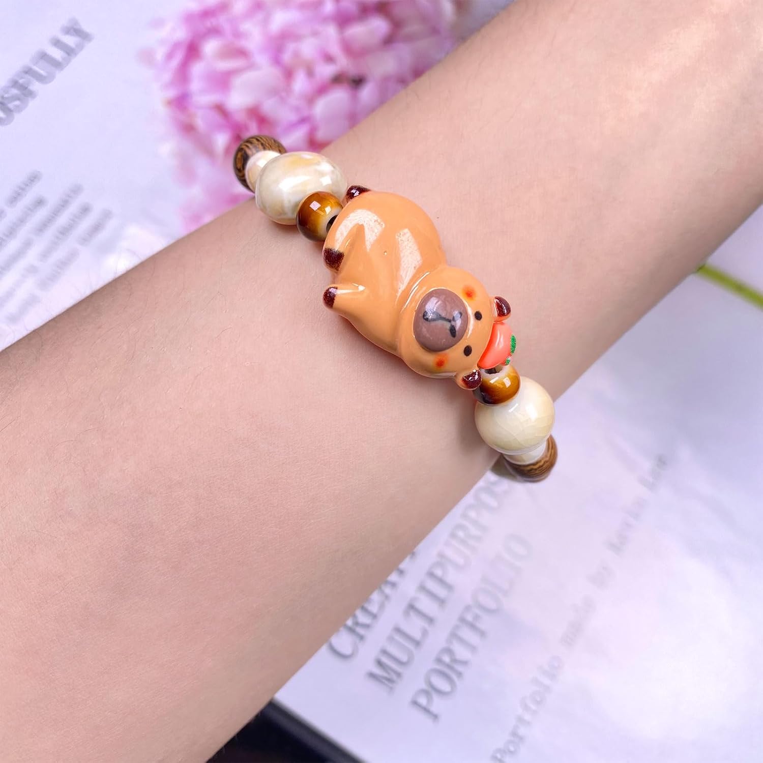 Capybara Gifts Capybara Bracelet Jewelry Bohemian Ceramic Adjustable Cord Bracelet Bestie Daughter Sister Gifts - Image 6
