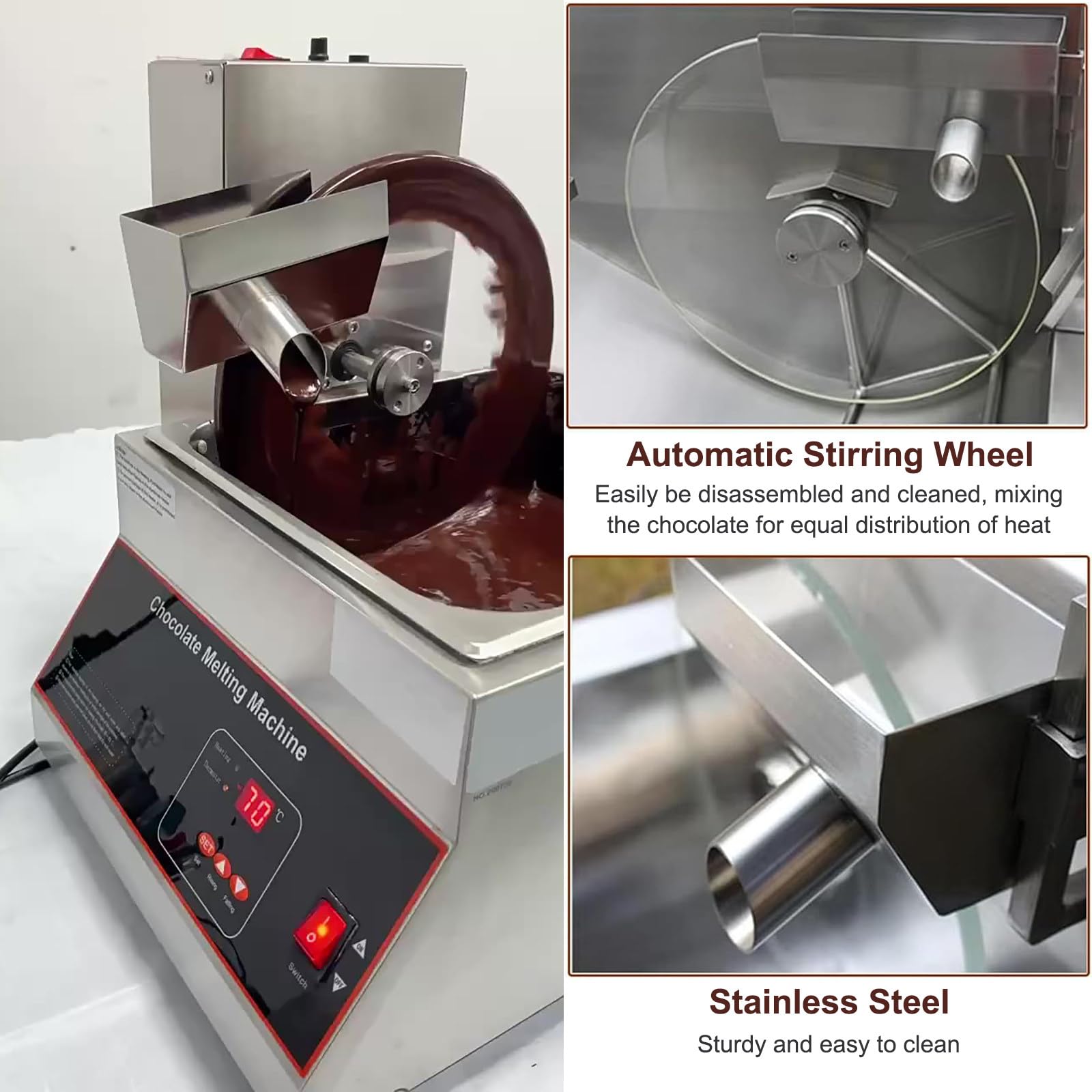 Mezcladora Comercial para Fundir Chocolate con Horno De Fusión para Repostería Y Preparación De Postres.
