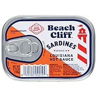Vista 28 de Beach Cliff Wild Caught Sardines in Louisiana Hot Sauce, lata de 3.75 onzas (paquete de 12) – 0.49 oz de proteína por porción, sin gluten, apto