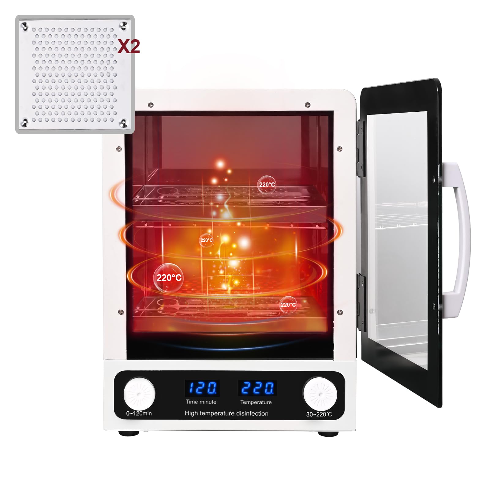 Sterilizzatore ad alta temperatura con timer – Pulitore utensili in metallo & SPA Asciugamani con funzione di sterilizzazione del calore, apparecchiature sterilizzanti per studi dentistici, laboratori