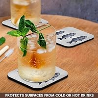 Vista 3 de 3dRose CST_164697_1 Tres Blue Fish Beach Theme Art - Posavasos suaves, juego de 4