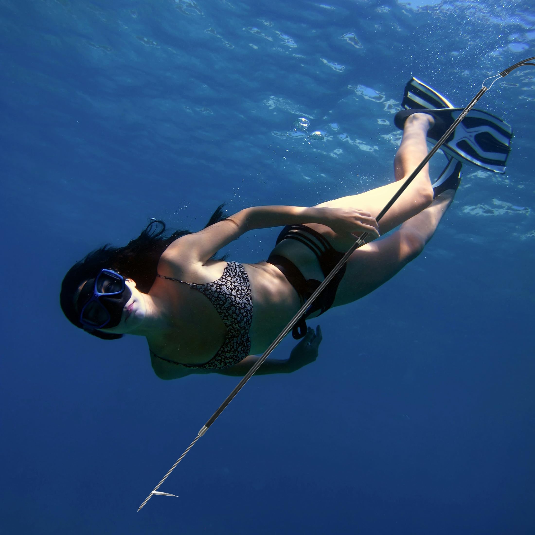 Hawaiian Sling Fishing Spear 7ft Travel Aluminum Pole Spear 3 Prong Sling Spear Fishing Equipment Snorkeling Scuba Diving Gear Polespears Harpoon for Fishing Kayak, Spearfishing, Freediving