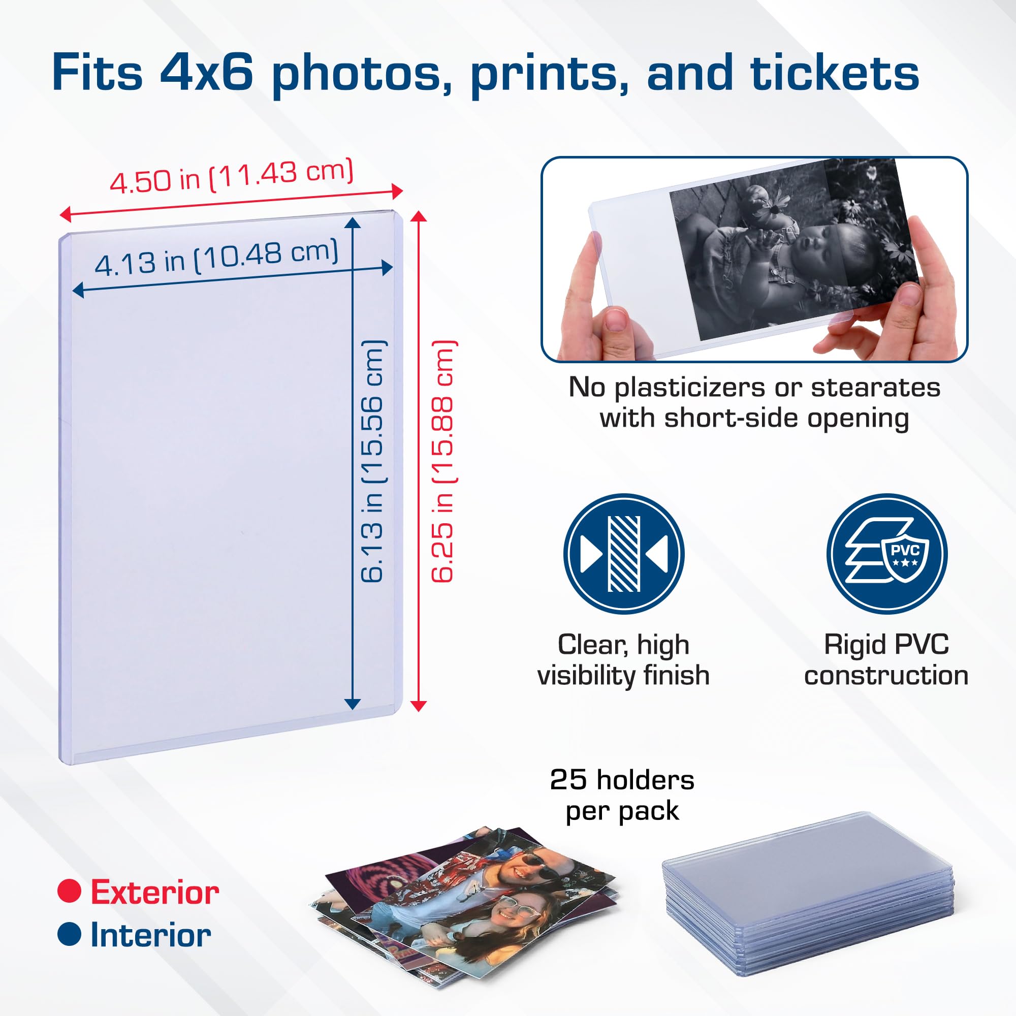 Amazon.com: BCW 4x6 Photo & Postcard Topload Holders – 25 Pack