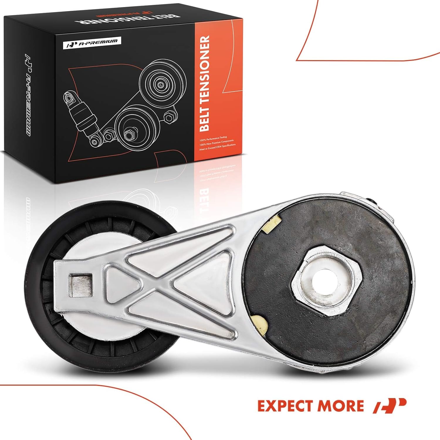 A-Premium Belt Tensioner Assembly with Pulley Compatible with Chevrolet, Buick, Oldsmobile, Pontiac & Saturn Models - Equinox, Malibu, Uplander, Venture, Rendezvous, Terraza, Alero, Aztek, Relay
