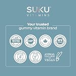 SUKU Vitamins Ashwagandha Gummy Supplement Sugar Free with Reishi and B12 | 2000MG , 60 Gummies | Stress Relief, Memory Support, Increase Energy & Sleep Aid With Energy Boosting Vitamin B12, Keto, Vegan gummy Vitamins (60 count)