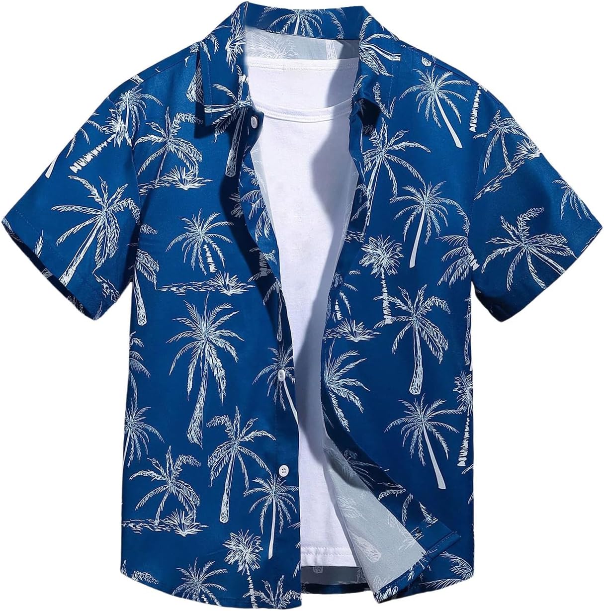 SHENHE Boy's Tropical Print Hawaiian Shirts Summer Beach Shirt Top
