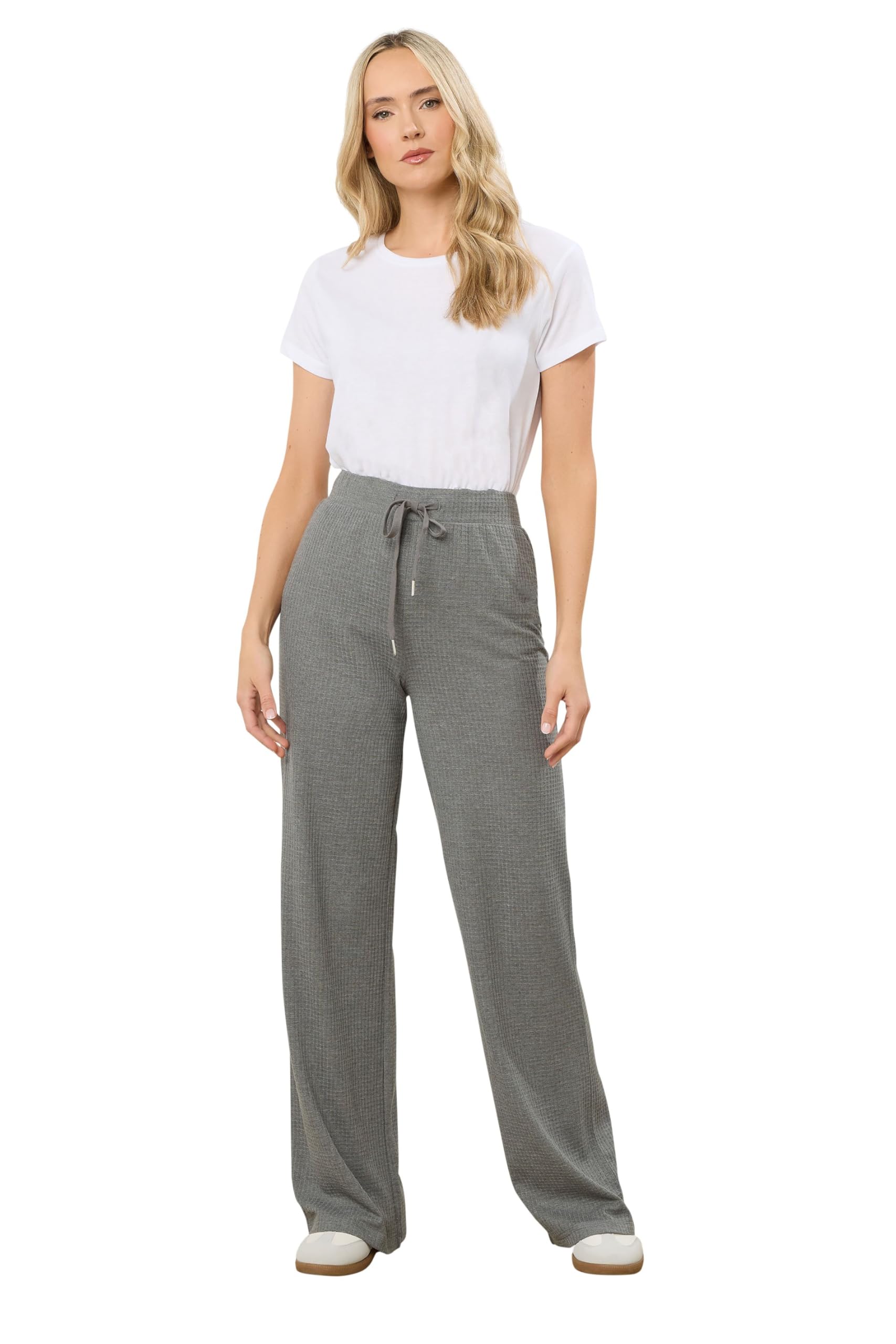 Long Tall Sally Women's Charcoal Tall Waffle Lounge Trousers In | Size: 14