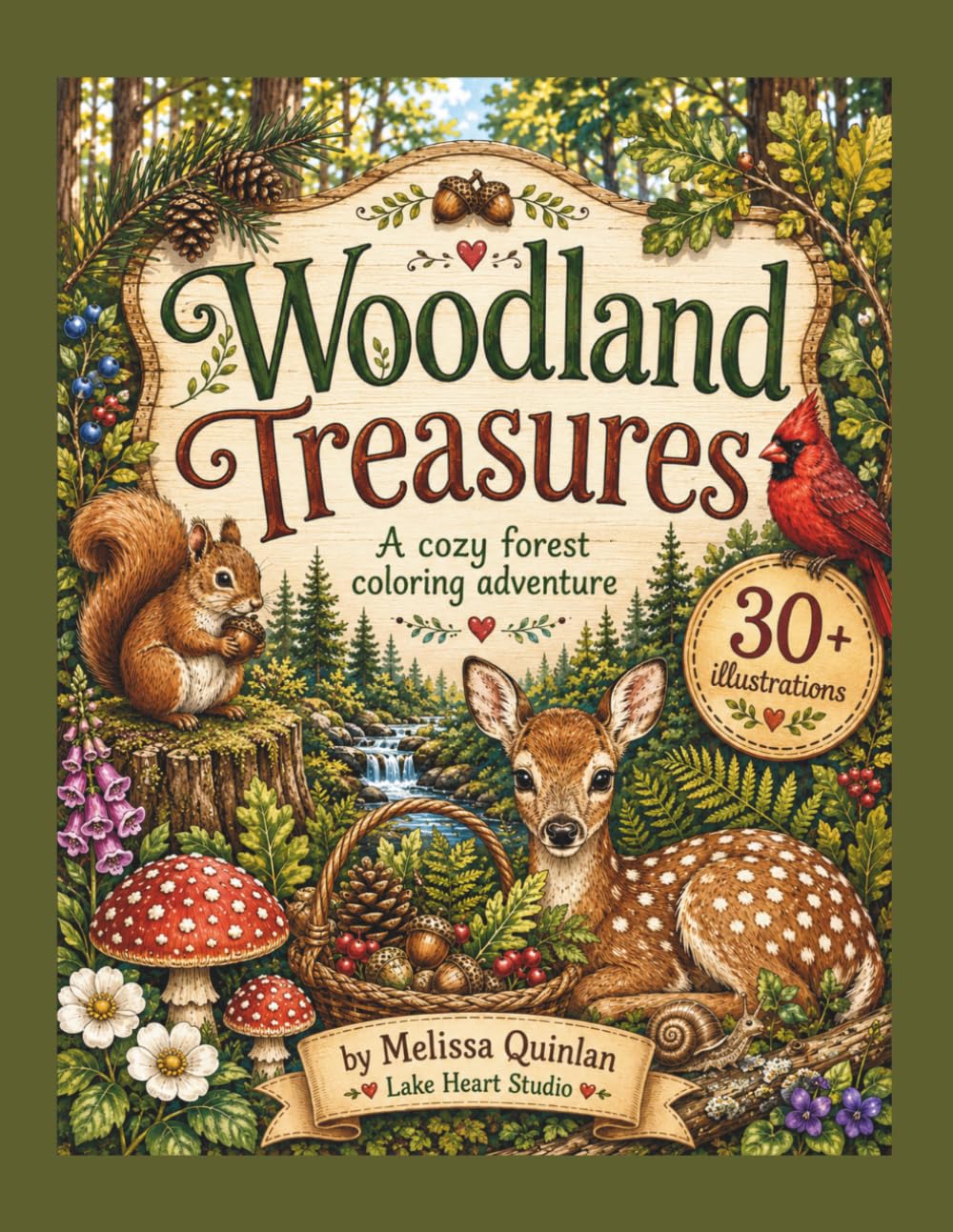 Woodland Treasures: A Cozy Forest Coloring Adventure