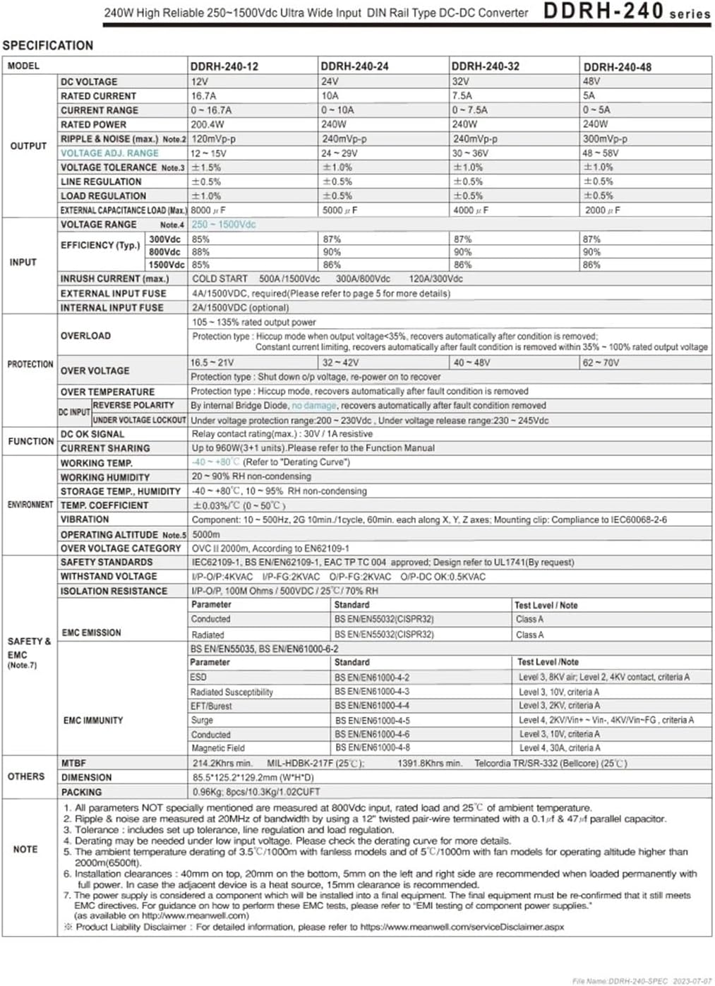 DDRH-240-12 DDRH-240-24 DDRH-240-32 DDRH-240-48 Switching Power Supply(DDRH-240-24)