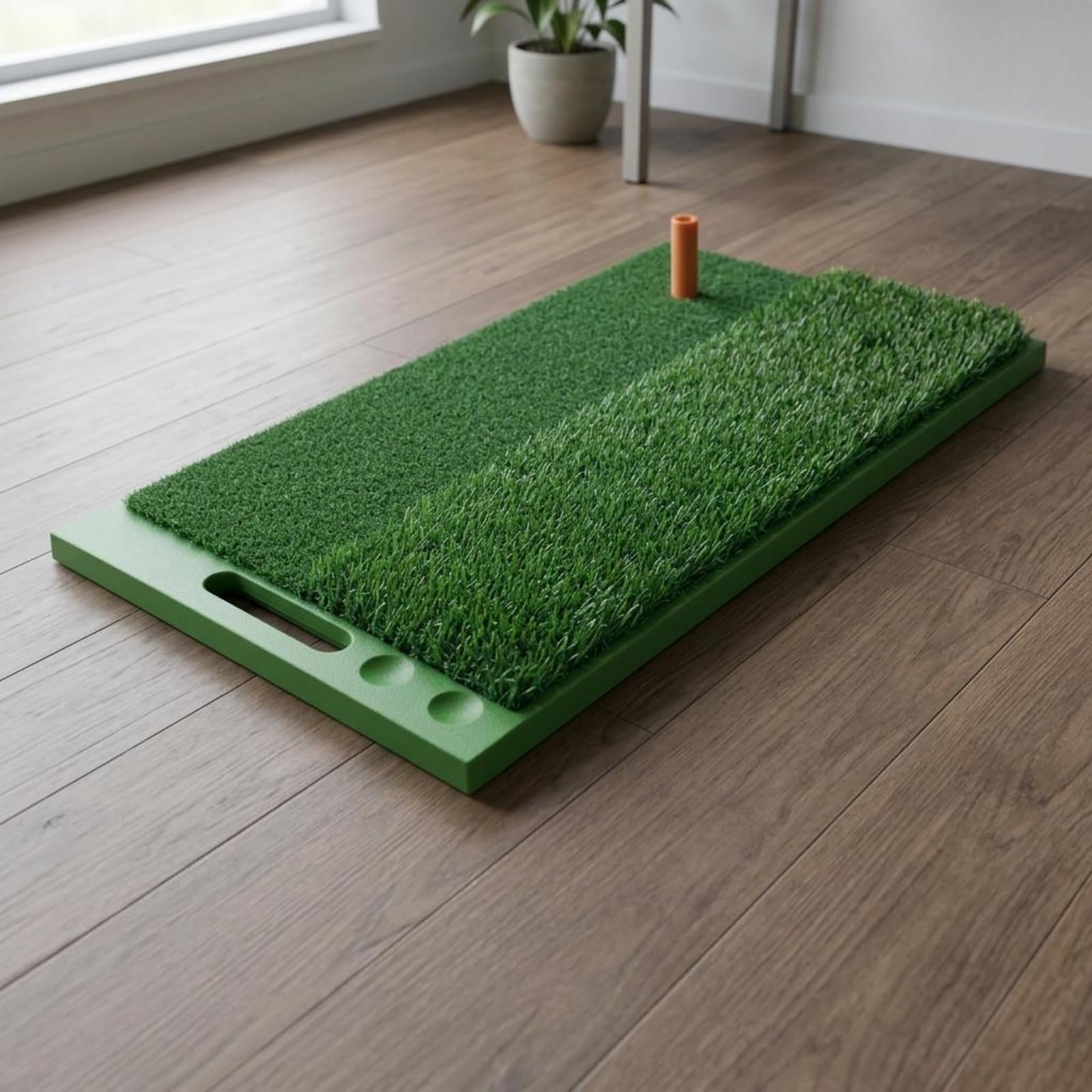Golf Trainingsmatte Chipping Matte Schlagteppich Übungsmatte mit Bodenschonendem TPE Rücken Und Griffigem Trainingsrasen, DJD032-PP Doppelgras-Version