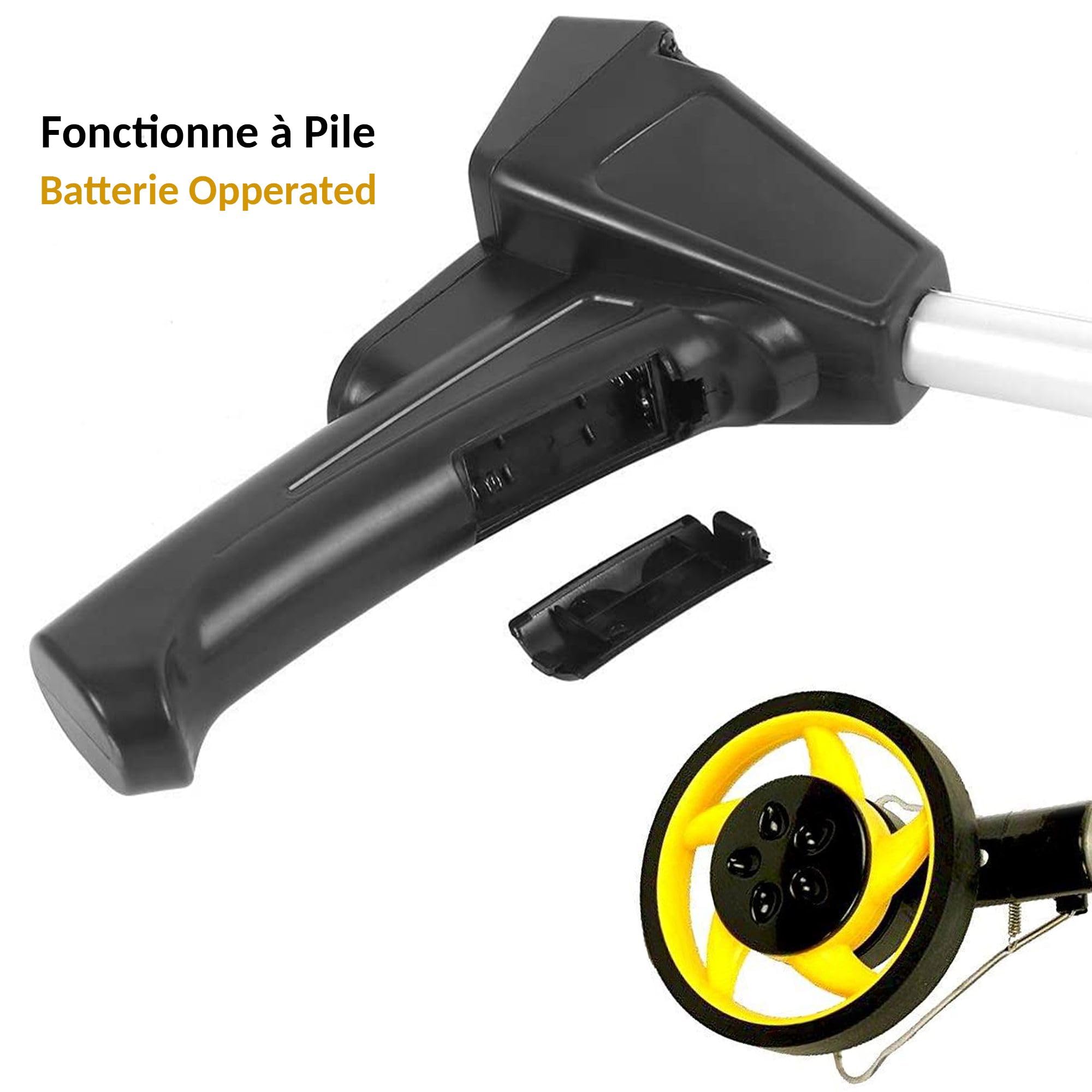 FISHTEC Odomètre à Roue Electronique - Mesure de Distance 0 99,9 km (Ø 16 cm) avec Ecran LCD Manche Télescopique 80 cm Béquille Stabilisation Cadre Aluminium Sac transport