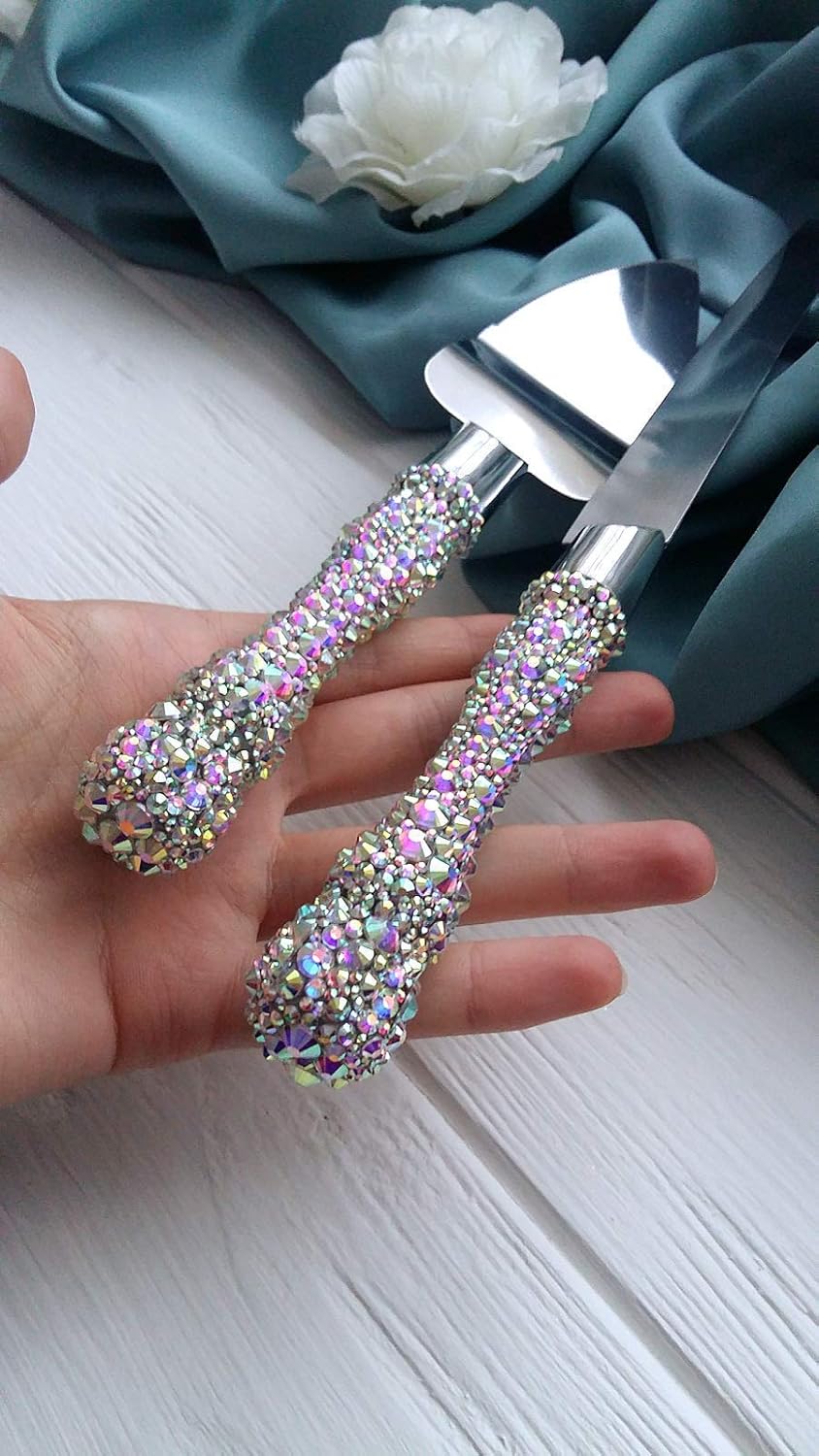 Cake Cutting Set Crystal Wedding Cake Server and Knife Set