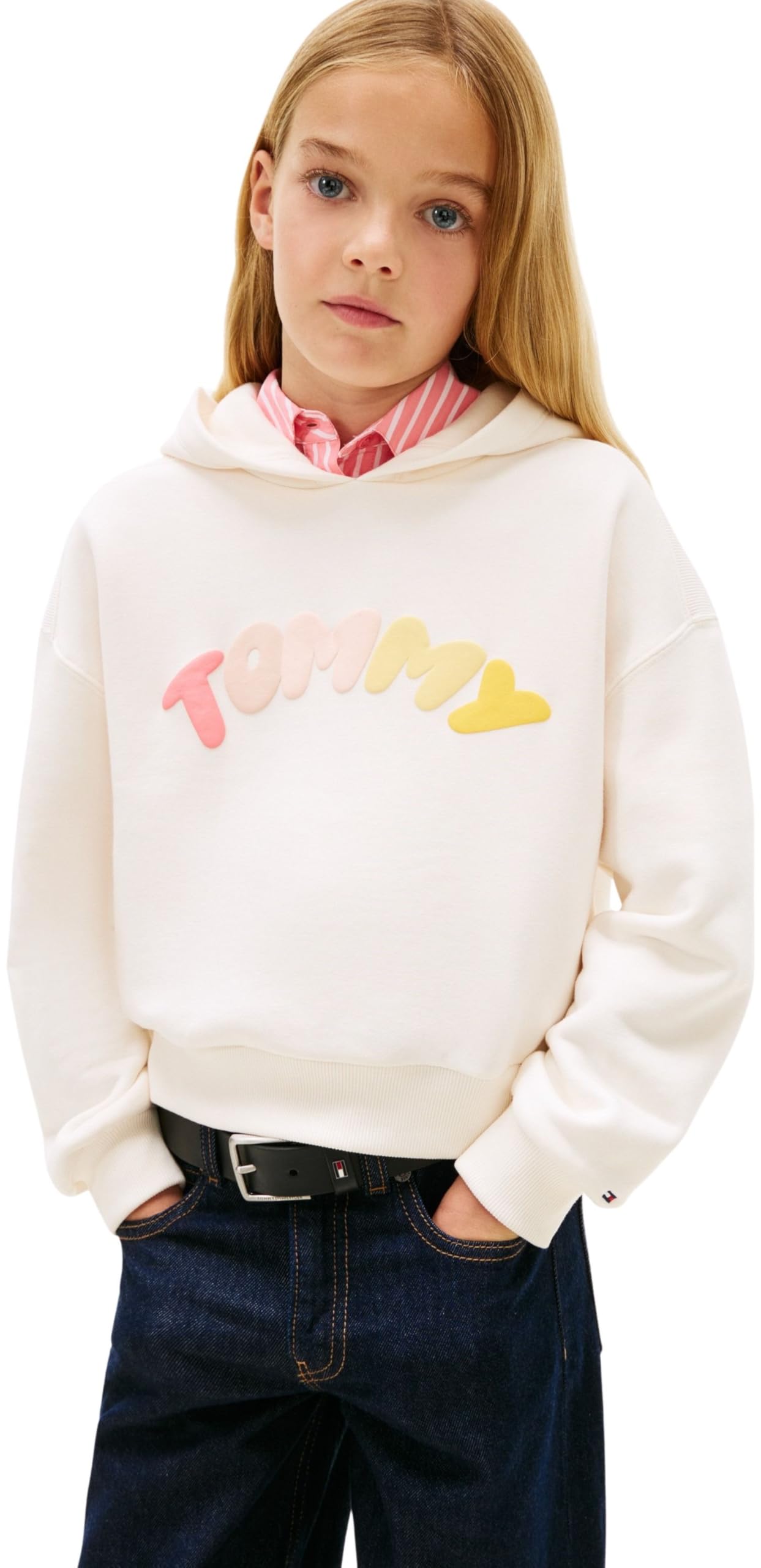 Tommy Hilfiger Mädchen Tommy Puff Print Hoodie Kg0kg09241 Sweatshirts (1er Pack)