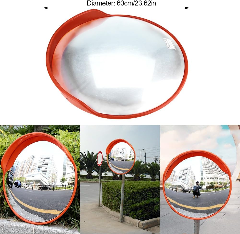 Safety Convex Mirror, 24" Outdoor Wide Angle Security Traffic Round Blind Spot With Fixing Brackets for Driveway Crossroad Store Garage Parking Lot Office