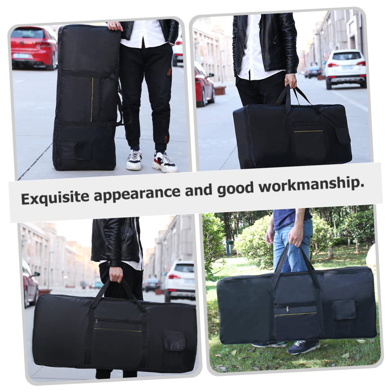 Toddmomy Borsa Tracolla Regolabile Porta Tastiera Elettronica 61 Tasti Oxford Elegante e Funzionale Nero per Viaggio