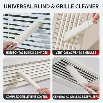 Home Detail Cleaning Kit, Crevice Cleaning Brush, 5-in-1 Detail Duster, Replacement Pads, Microfiber Sleeves and Storage Bag for Window Tracks, Air Vents, Kitchen and Bathroom
