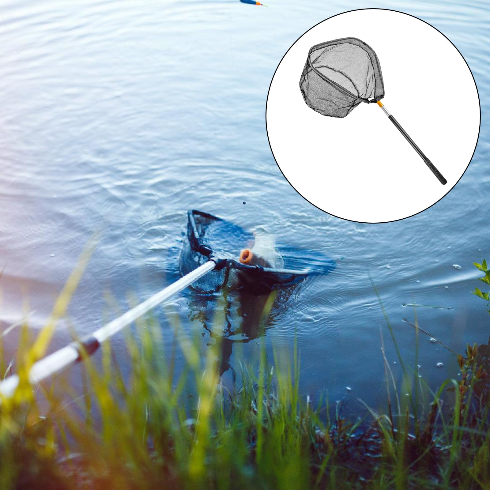 Épuisette De Pêche Télescopique Pliable De 150 Cm Avec Sac D Rangement Longueur Reglable Epuisette De Peche En Nylon Durable