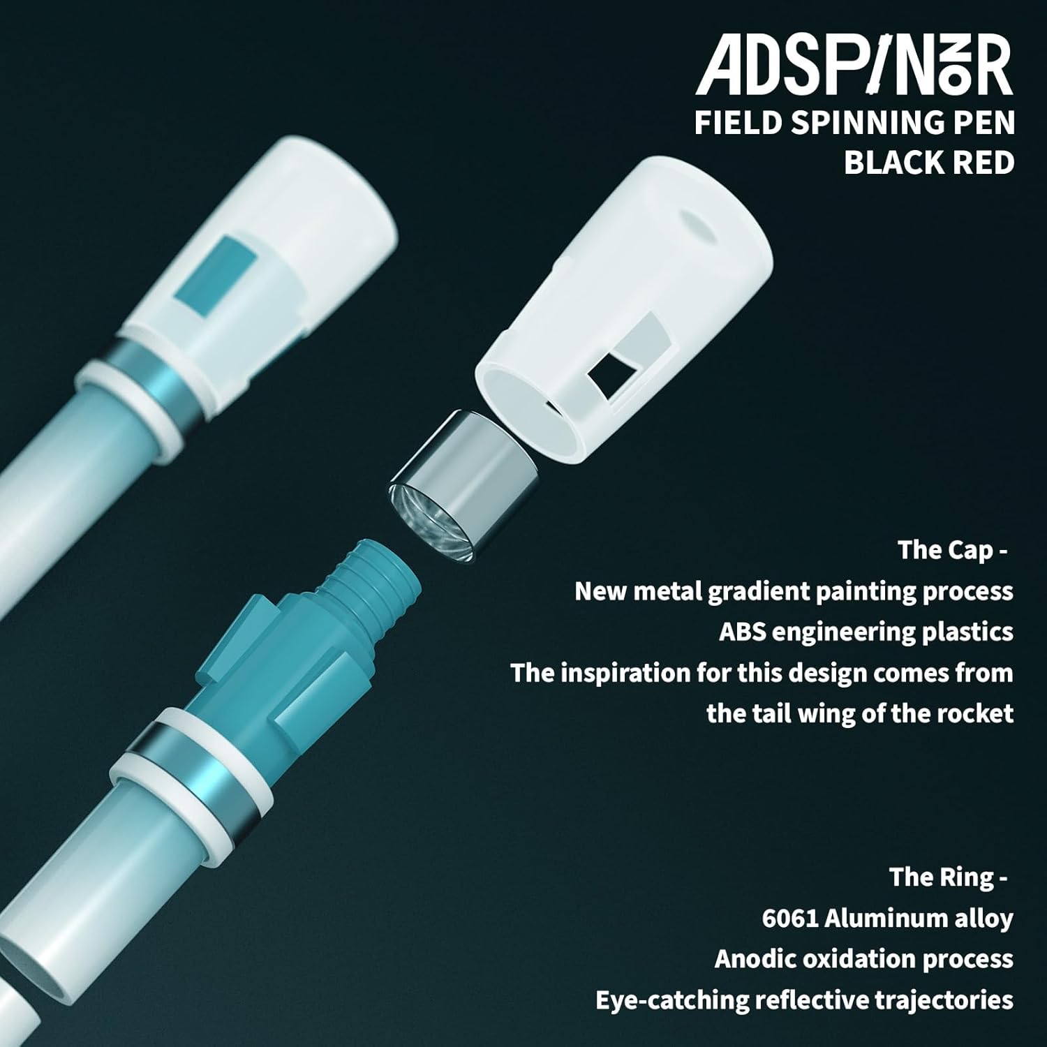 Spinning Pen - Gradient Field White-Blue, Rolling Finger Rotating Pen for Beginners, Gaming Trick Pen Mod, Smooth Rolling Trick Pen Ideal for Learning Pen Spinning, Stress Relief for Teens