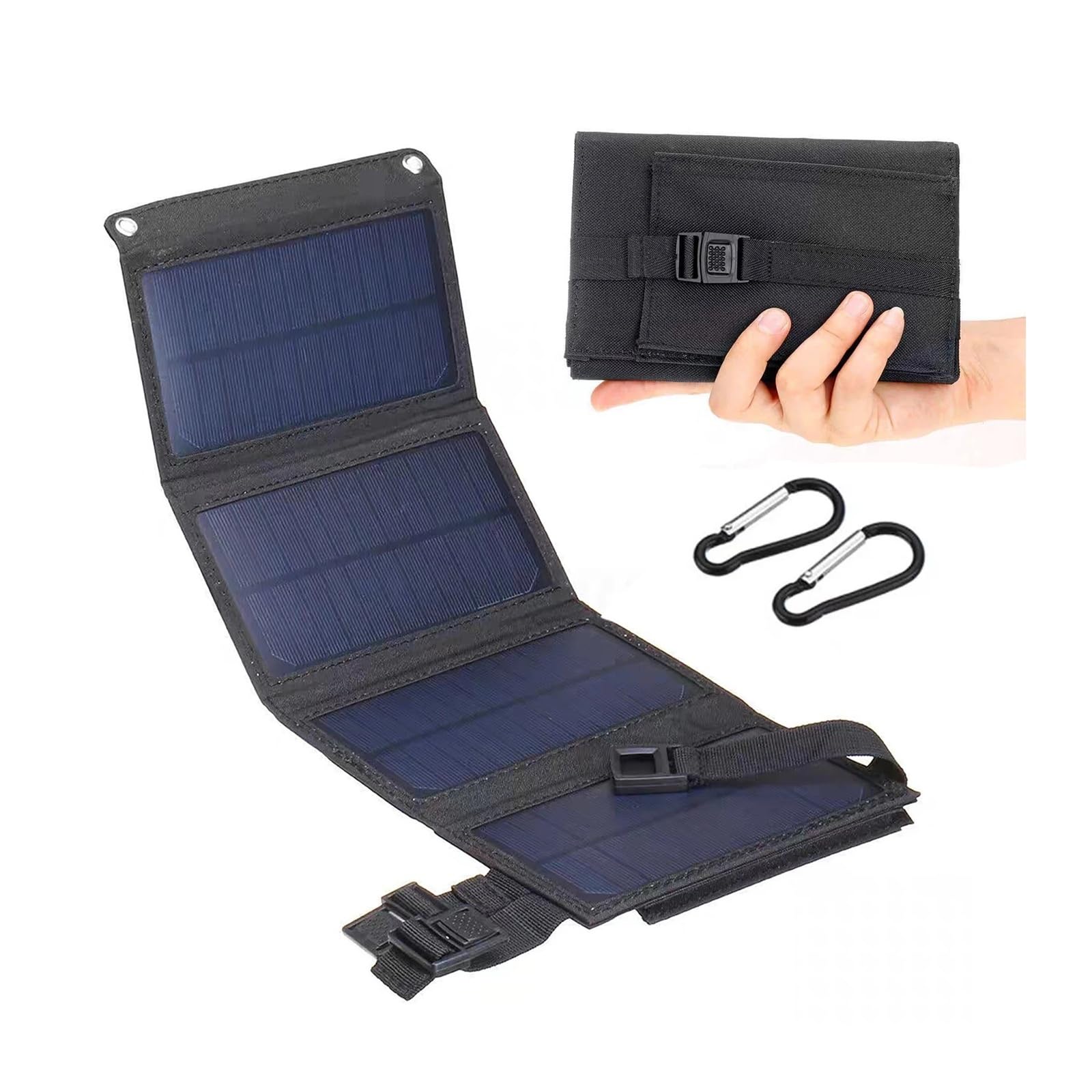 Panneau solaire portable 5V USB Type-C flexible kit pliable pour batterie externe et smartphone