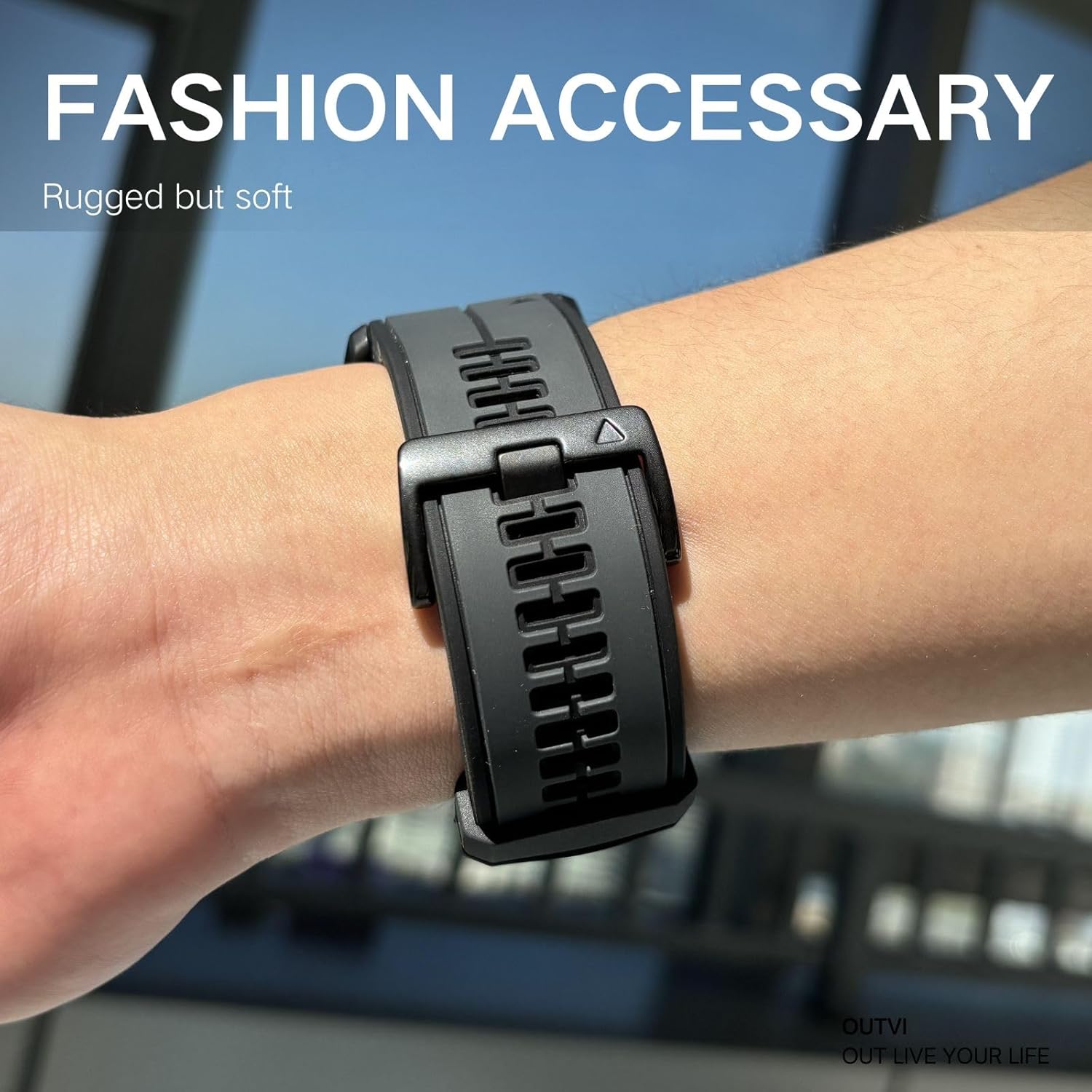 22mm watch band for garmin fenix 7 fenix 6 pro solar fenix 5 quick release dual color silicone watch strap for garmin instinct 2 solar forerunner 965 955 945 epix 2 pro - Image 2