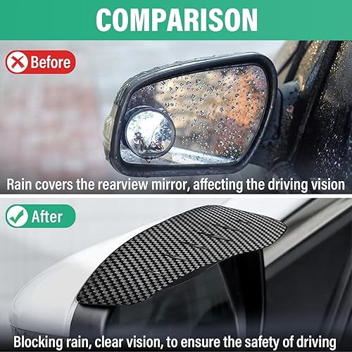 Miniatura 2 de Kewucn 2 cejas de espejo para la lluvia, protectores impermeables para espejos laterales de automóvil, accesorios exteriores universales que se