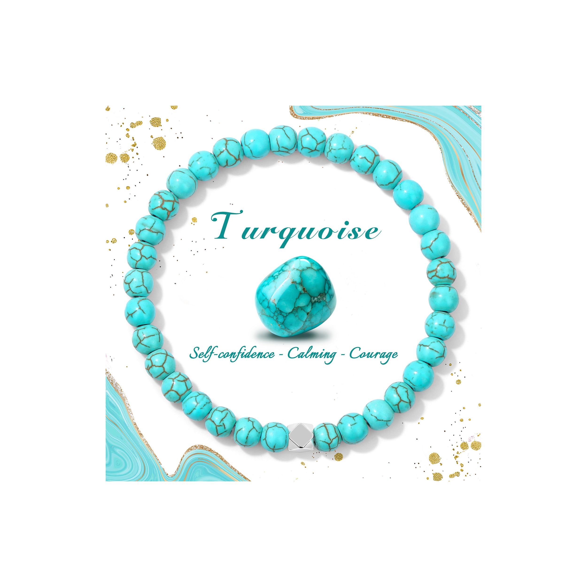 Raicegs 4 6 8MM Beaded Bracelets Healing Crystal Bracelet for Women Men Natural Stone Handmade Stretch Bracelet Reiki Spiritual Jewelry