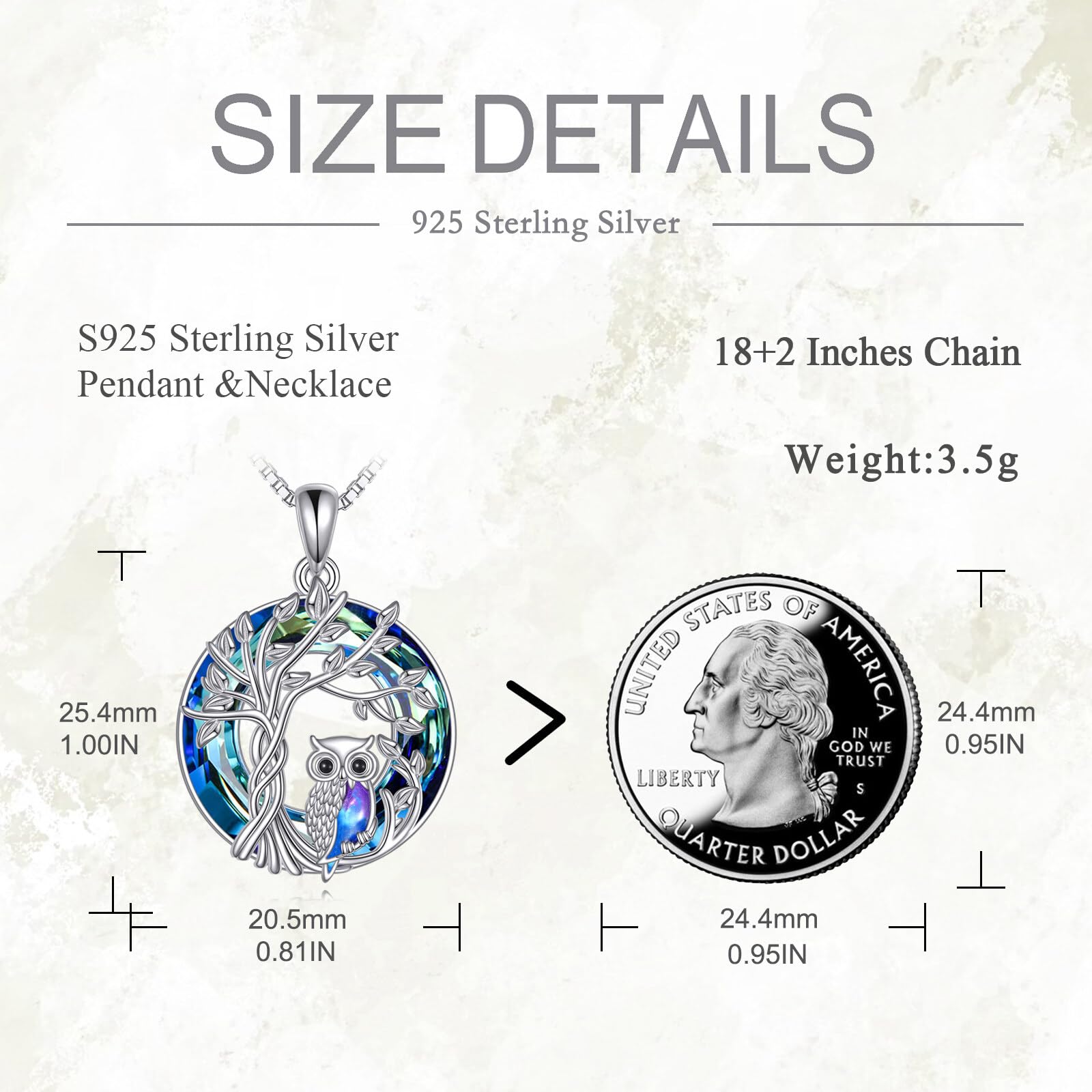 POPLYKE Kristall Anhänger Halskette 925 Sterling Silber Schmuck für Damen Herren