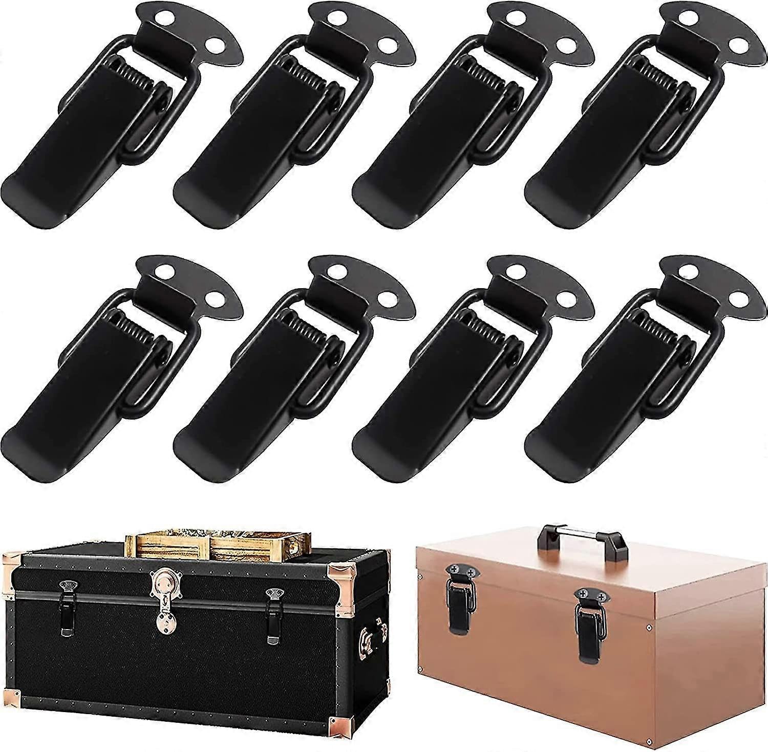 Joyhappst Image Color Pack Stainless Steel Toggle Clasp, Lever Latch Door Hasp, Spring Latch, For Toolbox, Drawer, Cabinet (Black)