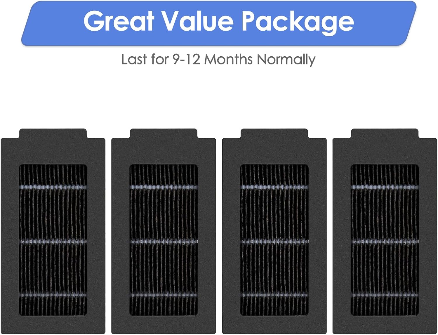 (4 Pack) T50 Pro Omni Replacement HEPA Filters for ECOVACS DEEBOT T50 Pro Omni/ T50 Omni/ T30C Robot Vacuum, Accessories Kit, Upright Filter, Vacuum Filter (NOT FOR T50 Max Pro Omni)