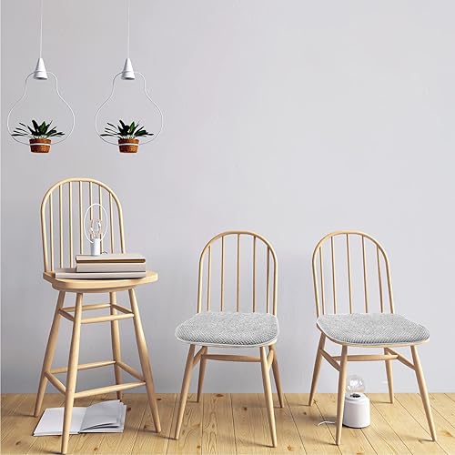 Miniatura 7 de Cojines de asiento de espuma gris plateado para sillas de cocina, almohadillas para sillas de comedor, 2 cojines antideslizantes para asientos de