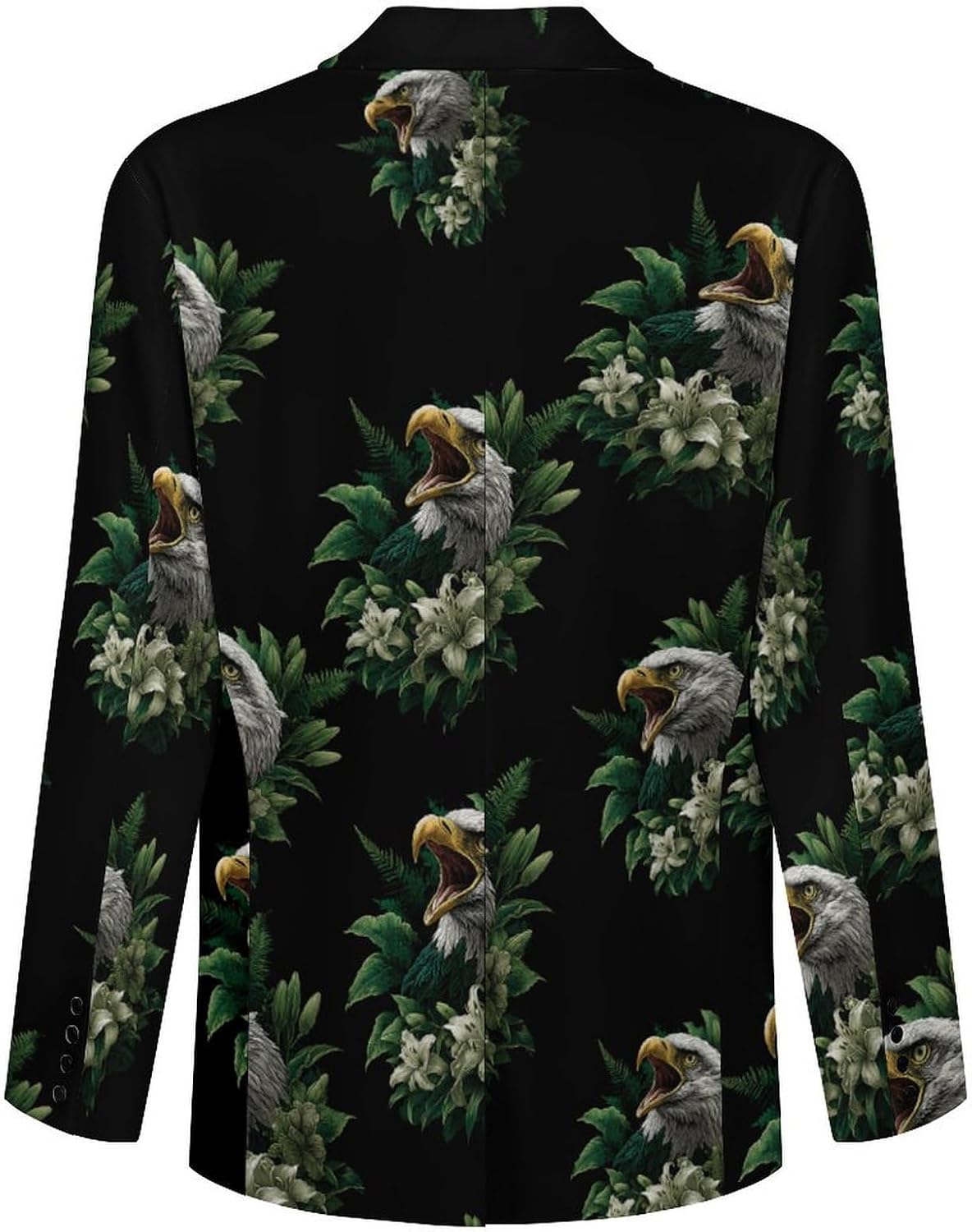 Roaring Eagle1 Green Lily Flowers Men's Blazers Slim Fit Business Casual Suit Sport Coat Jacket with Pocket