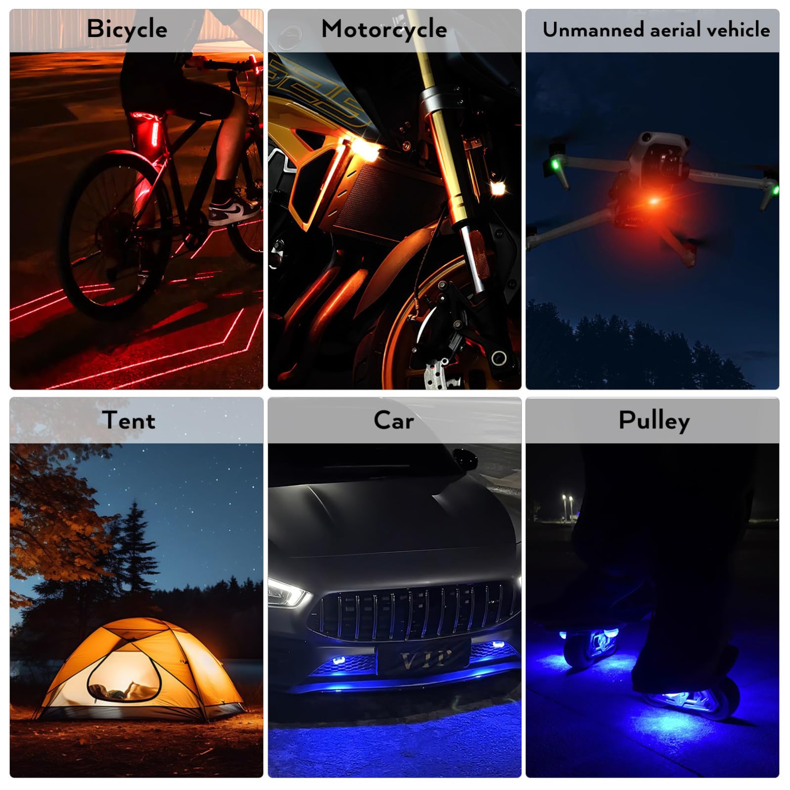 YARNOW 1 Ensemble De Veilleuses Phares De Vélo Lumières De Poussette Haute Luminosité (2 Lumières)