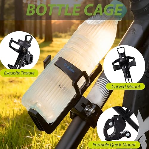 Miniatura 7 de Juego de bolsas para el marco frontal del teléfono de bicicleta 6 en 1, con bolsa de marco frontal impermeable para teléfono, luz trasera recargable